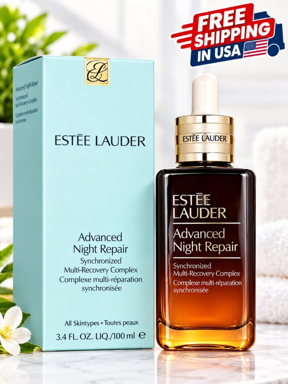 Estรฉe Lauder Advanced Night Repair Serum 3.4 oz Full Size Anti-Aging Skincare